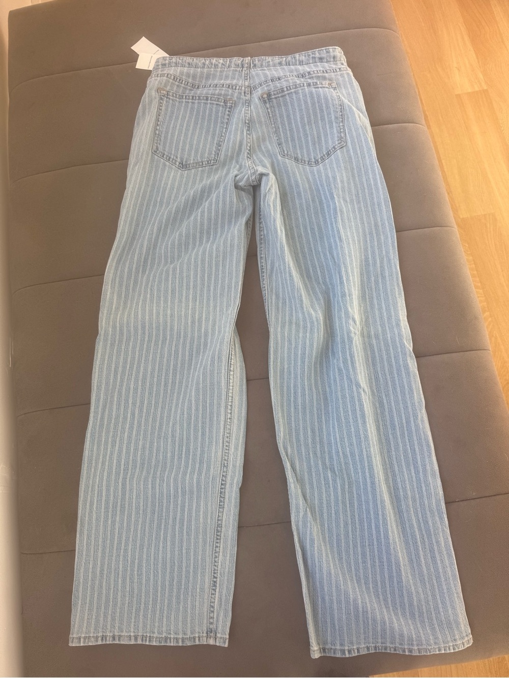 Abercrombie & Fitch Light Blue Pinstripe Drawstring Jeans - Picture 3 of 3